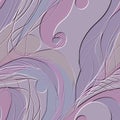 3d textured emboss waves and curves modern seamless pattern. Ornamental embossed vector background. Hand drawn doodle lines relief