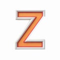 3D Textured Letter Z with Orange Background and White Frame for Modern Design Applications Royalty Free Stock Photo