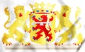 3D Teylingen coat of arms South Holland, Netherlands.