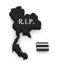 3D Thailand map and flag . rest in peace . mourn to king of thailand pass away . Royalty Free Stock Photo