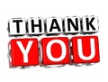 3D Thank You Button Click Here Block Text Royalty Free Stock Photo