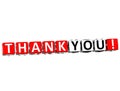 3D Thank You Cube text Royalty Free Stock Photo