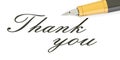 3D Thank you text and fountain pen