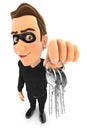 3d thief holding a bunch of keys