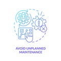2D thin gradient icon avoid unplanned maintenance concept
