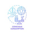 2D thin line gradient icon conscious consumption concept