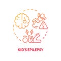 2D thin line gradient icon kids epilepsy concept