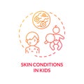 2D thin line gradient icon skin conditions in kids concept