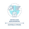 2D thin line icon metrics and benchmarking concept