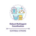 2D thin line icon robust multiagent coordination concept