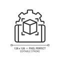 2D thin linear black innovative mobile app icon