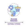 2D thin linear colorful anomaly detection icon