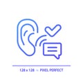 2D thin linear gradient active listening icon