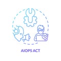 2D thin linear gradient AI ops act icon Royalty Free Stock Photo