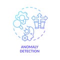 2D thin linear gradient anomaly detection icon