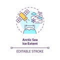 2D thin linear icon arctic sea ice extent concept Royalty Free Stock Photo