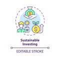 2D thin linear icon sustainable investing concept