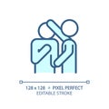 2D thin linear simple blue empathy icon