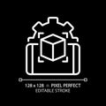 2D thin linear white innovative mobile app icon