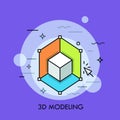 3d or three-dimensional modeling, rendering, printing, computer graphics software concept. Royalty Free Stock Photo