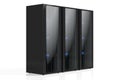 3D three servers illustration - great for topics like data storage, hosting, Internet etc Royalty Free Stock Photo