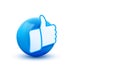 3D thumb up ball sign Emoticon Icon Design for Social Network. Modern like Emoji.