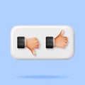 3D Thumbs Up and Thumbs Down Hands Gestures Royalty Free Stock Photo