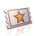 3D Ticket Star Icon Isolated on White Background Royalty Free Stock Photo