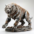 3d Tiger Art: Joe Madureira Style With Metal Texture