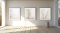 Contemporary Landscape Art Three Framed Pictures Of Trees In Soft Tonal Transitions