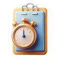3D time management icon Royalty Free Stock Photo