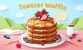 3d toaster waffle ad banner Royalty Free Stock Photo