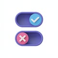 3D Toggle Switch Icons: On Off Concept Royalty Free Stock Photo