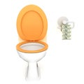 3d toilet seat and 100 dollars paper roll Royalty Free Stock Photo