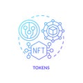 2D tokens line icon concept