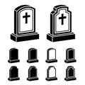 3d tombstone cross black symbol