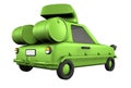 3D Toon Green Fast Toy Sedan Tank Car