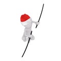 3d toon in Santa hat fighting with Samurai swords Royalty Free Stock Photo