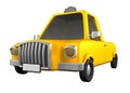 3D toon yellow fast toy pickup car