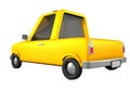 3D toon yellow fast toy pickup car Royalty Free Stock Photo