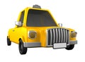 3D toon yellow fast toy pickup car Royalty Free Stock Photo