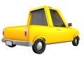 3D toon yellow toy pickup car Royalty Free Stock Photo