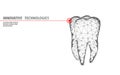 3d tooth innovation laser dentistry polygonal concept. Stomatology symbol low poly triangle abstract oral dental medical