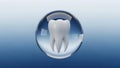 3D tooth inside transparent blue sphere Royalty Free Stock Photo