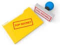 3d top secret file folder and stamp