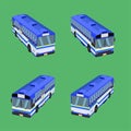 3d top view thai bus blue sky yellow white transport car vehicle driver fare passenger autobus omnibus coach rail bench chair