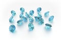 3D Topaz - 18 Blue Gems Royalty Free Stock Photo