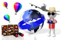 3D tourist, travel concept Royalty Free Stock Photo