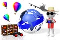 3D tourist, travel concept Royalty Free Stock Photo