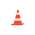 3d traffic cones white orange icon. Vector illustration eps 10 Royalty Free Stock Photo